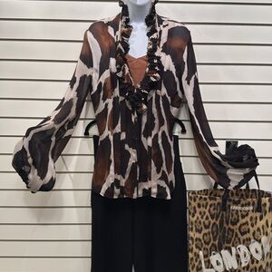 roberto cavalli blouse size 46 IT US 10